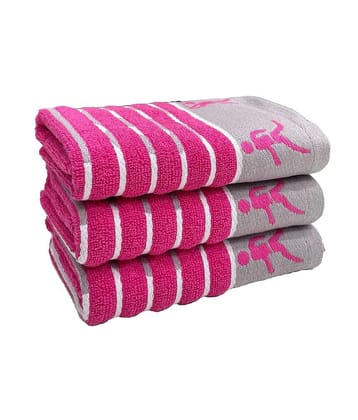 STAMIO - Pink Cotton Hand Towel 40x60 cm ( Pack of 3 ) - Pink