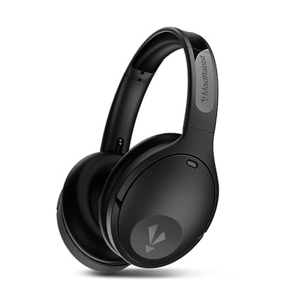 MadRabbit Touch ANC Foldable Over Ear Wireless Bluetooth Headphones with Mic, Noise Cancellation,85H Battery,Transparent & Gaming Mode, Type C & Voice Assistant (Black)