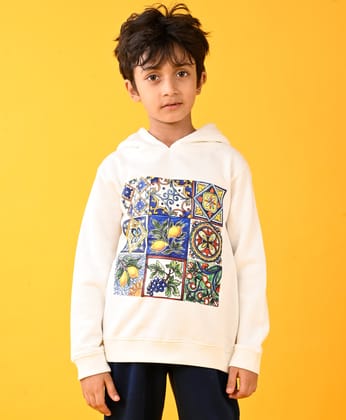 LEMON VIBES FLEECE BOYS HOODIE - WHITE-0-6 MONTHS / 1N / WHITE