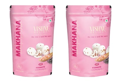 Vishnu Delight Organic Roasted Makhana Snack Packs, 2 x 60g, Himalayan Salt & Pepper Flavor - Healthy, Tasty, and Sustainably Sourced Fox Nuts with a Touch of Himalayan Magic