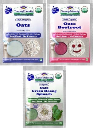 TummyFriendly Foods Certified Oats Porridge Mixes - Stage1, Stage2, Stage3, Rich In Beta-Glucan, Protein & Fibre, 50 gm Each Cereal (Pack of 3)