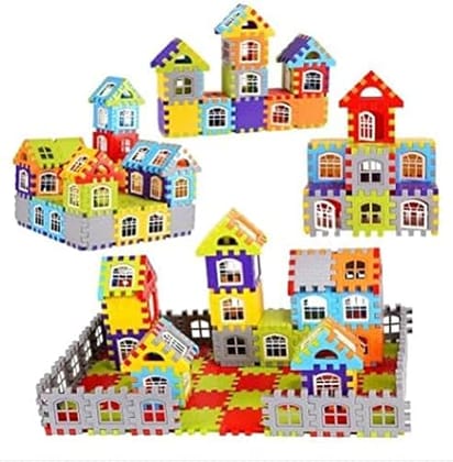 SmartCam House Building Blocks with Including Attractive Windows Big Sized Happy Home with Smooth Rounded Edges (200+ Building & Window Block)