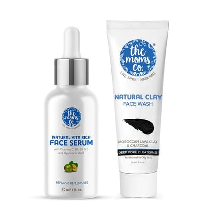 Natural Vita Rich Face Serum (30ML) + Natural Mini Clay Face Wash (20ml)