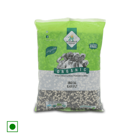24 Mantra Organic Urad Dal Black Split, 500 gm Pouch