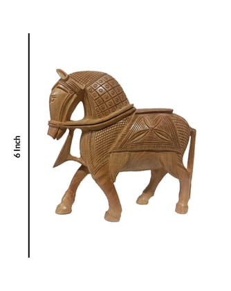 Beautiful Wooden Hand Carved Horse Figurine, 6 Inch-6 inch