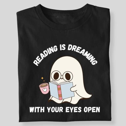 READING IS DREAMING GHOST-Black / S