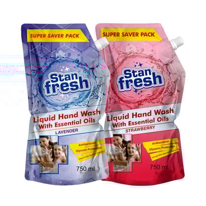 Stanfresh Liquid Hand Wash - Lavender & Strawberry 750ml Each.
