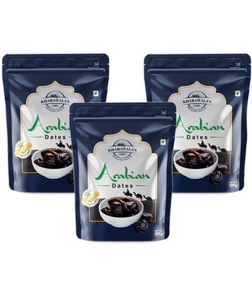 KHARAWALA''s Premium Quality Hand Picked Selected  Arabian Dates Pack of 3 (500 Gms each)