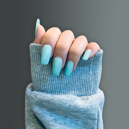 SMOOKY Reusable - 24 Pcs nail art designs kit -Sky Blue
