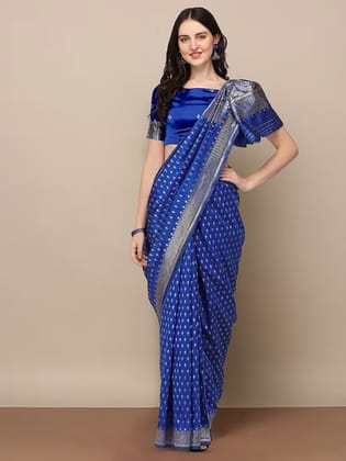 Ethnic Motifs Woven Design Zari Saree