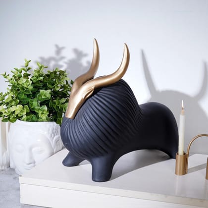 Golden Horned Yak Table Accent