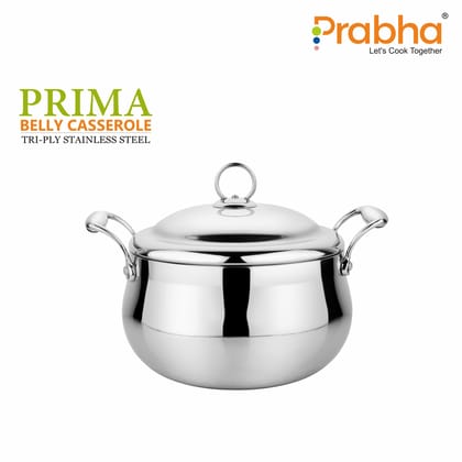 Prima Triply Belly Casserole With Lid-18CM / 2.9L