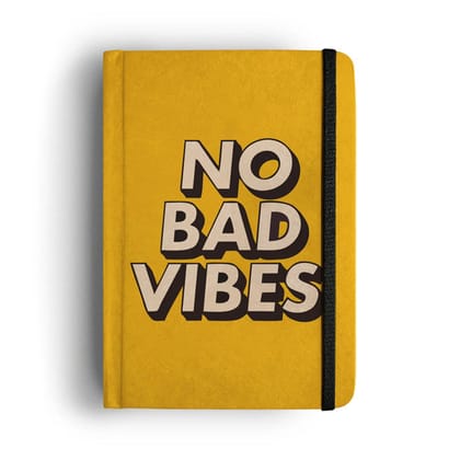Mooch Hardcover Unruled Diaries A6 No Bad Vibes (Yellow)-BUFF CARTRIDGE