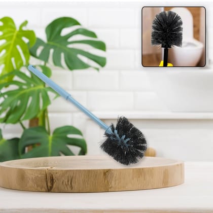 1338 Plastic Round Toilet Cleaner Brush Plastic Bathroom Cleaner - Round Hockey Stick Shape Toilet Brush