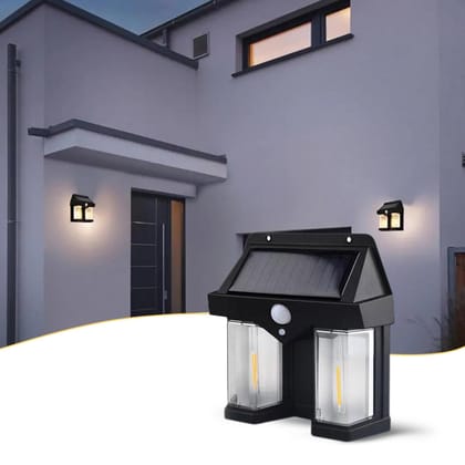 Outdoor Solar Wall Lamp: Waterproof, High-Quality Induction Garden Light - Ideal for Garden, Villa, Nighttime Illumination - Double Lamp Design (1 Pc)