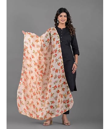 Apratim Peach Cotton Blend Womens Dupatta - ( Pack of 1 ) - Peach
