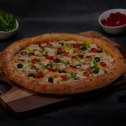 Spicy Chicken Supreme Pizza __ Medium [Thin Crust] [9 Inches]