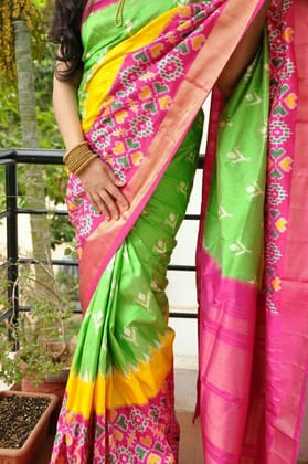 Classic Multi Designer Party Wear Silk Printed Sari J-90