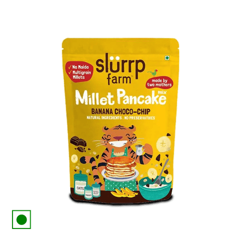 Slurrp Farm Banana,Choco-Chip & Supergrains Millet Pancake Mix, 150 gm Pouch