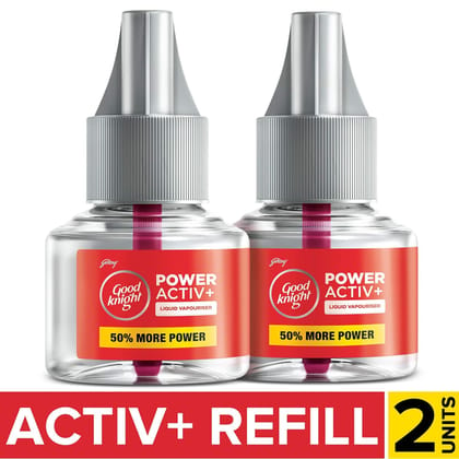 Good Knight Power Active + Cartridge Refill - 45Ml (Pack Of 2)(Savers Retail)