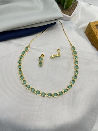 Simple Stone Necklace Set 0072