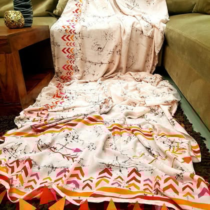 AWESOME LINEN COTTON PRINTED SAREE - 1864