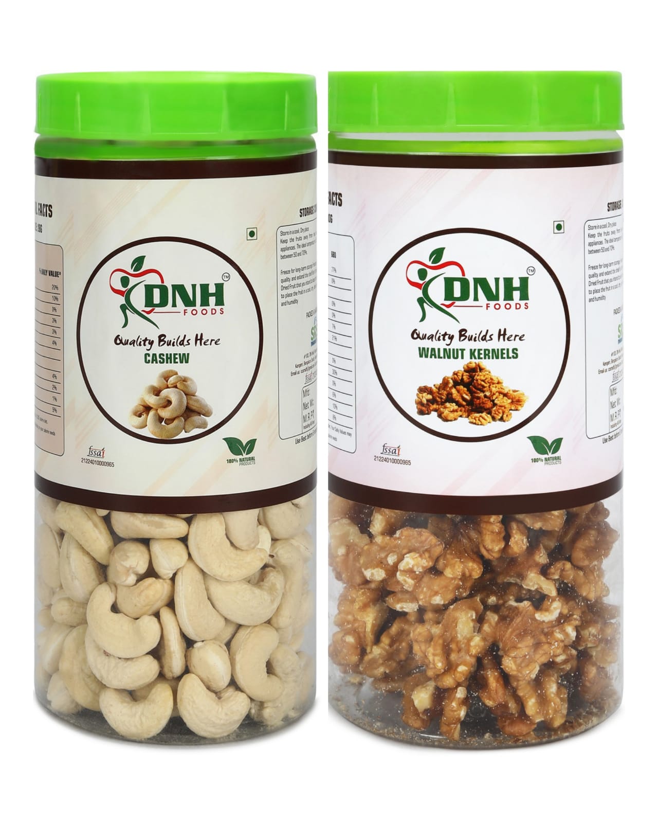DRY FRUITS COMBO 1 KG PACK 500 X 2 PC         CASHEW | WALNUT       - Boosts Energy, Supports Nervous System