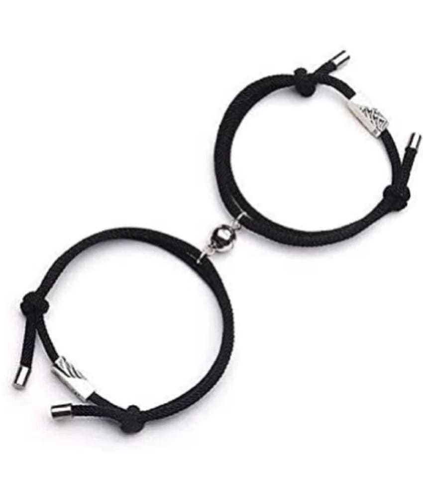 Soni Jewellery Couple Bracelet Magnetic 2PCS Alloy Relationship Bracelet Ball Shaped Matching Bracelet for Him and Her - None