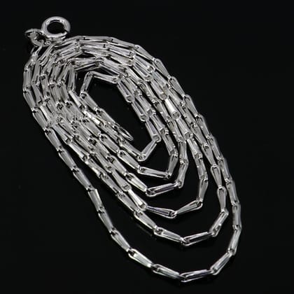 24 inches 1.5mm handmade unique chain 925 sterling silver chain, plain bright silver trendy style boy's girls chain ch595