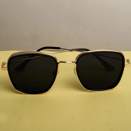 Kabir Singh Metal Frame Sunglasses Golden Frame Black Lens