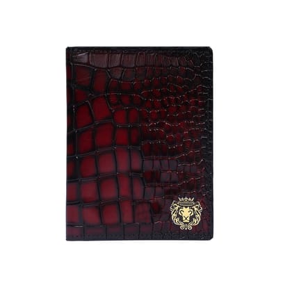 Smokey Finish Two Fold Passport Holder in Wine Deep Cut Leather-FS