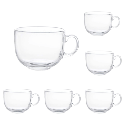 Crystal Clear Glass Soup Cup Bowl 450 ML Set of 6