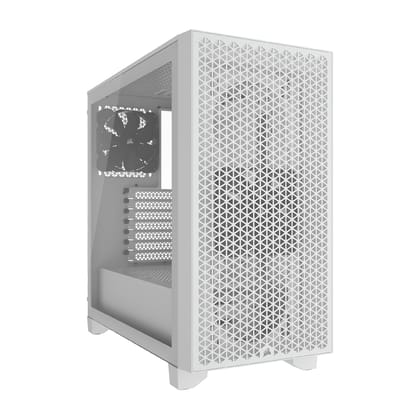 CORSAIR 3000D Airflow Mid-Tower PC Case - White - 2X SP120 Elite Fans - Four-Slot GPU Support – Fits up to 8X 120mm Fans - High-Airflow Design 