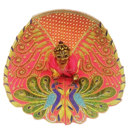 Beautiful Peacock Design Heavy Dress For Laddu Gopal-Yellow / 6