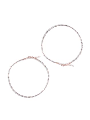 Twirl Rose Gold and white gold Anklets