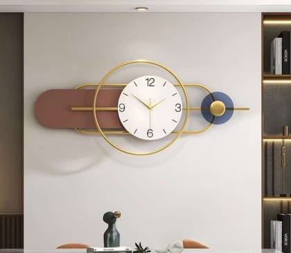 Designer Large Metallic finish Multicolor Wall Clock 80 x 35 cm