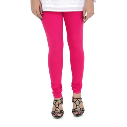 Vami Women's Cotton Stretchable Churidar Legging - Electro Pink