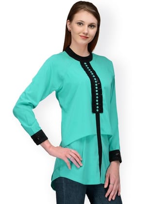 Turquoise Blue Layered Top