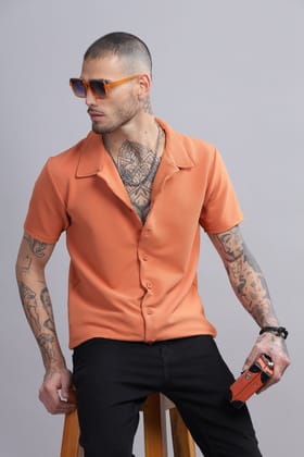 Rustic Rules Mens Half Sleeve Cuban Collar Shirt-XL