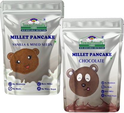 TummyFriendly Foods Millet Pancake Mix - Chocolate, Seeds, Healthy Breakfast, 150 gm Each Cocoa Powder (Pack of 2)