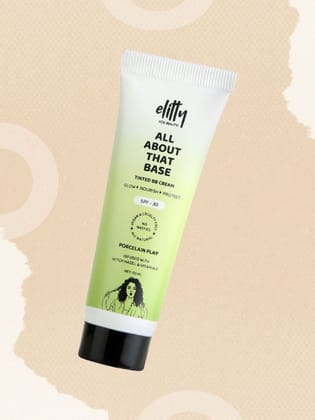 Elitty All About That Base Tinted BB Cream with SPF 30, Natural Coverage, Porcelain  Clay- (Light)