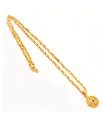 Jewar Mandi New Design Gold Plated Locket/Pendant with Link Chain Daily use for Men, Women & Girls, Boys - Golden