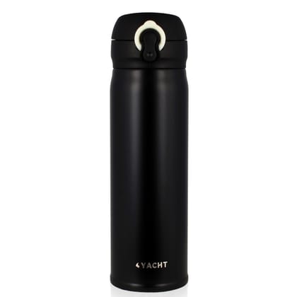 Yacht Vacuum Insulated Stainless Steel Double-Wall Thermos Flask, Dazzle, Black, 400 ml