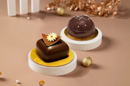 Eggless Coffee Caramel Pastry With Truffle Pastry