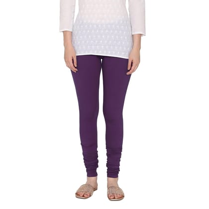 Vami Women's Cotton Stretchable Churidar Legging - Imperial Purple