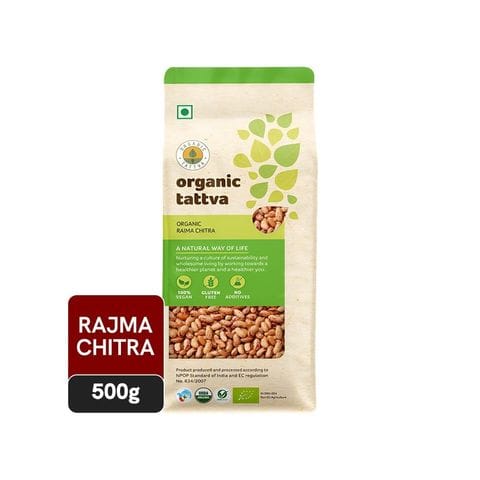 Organic Tattva Rajma Chitra, 500 gm Pouch
