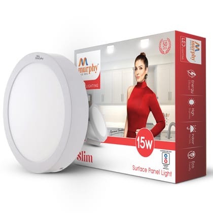 Murphy 15W Slim Round Surface Panel Light-Cool White / Pack of 1