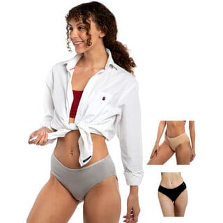 Ashleyandalvis Bamboo Micro Modal, Anti Bacterial, Skinny Soft, Premium Hipster Women Hipster Black, Grey, Beige Panty (Pack Of 3 )