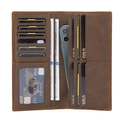 Executive Brut Tan Leather Multi-Card Wallet