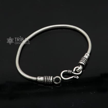 3mm  925 sterling silver handmade amazing inches snake chain flexible unisex bracelet jewelry from Rajasthan india sbr733-7